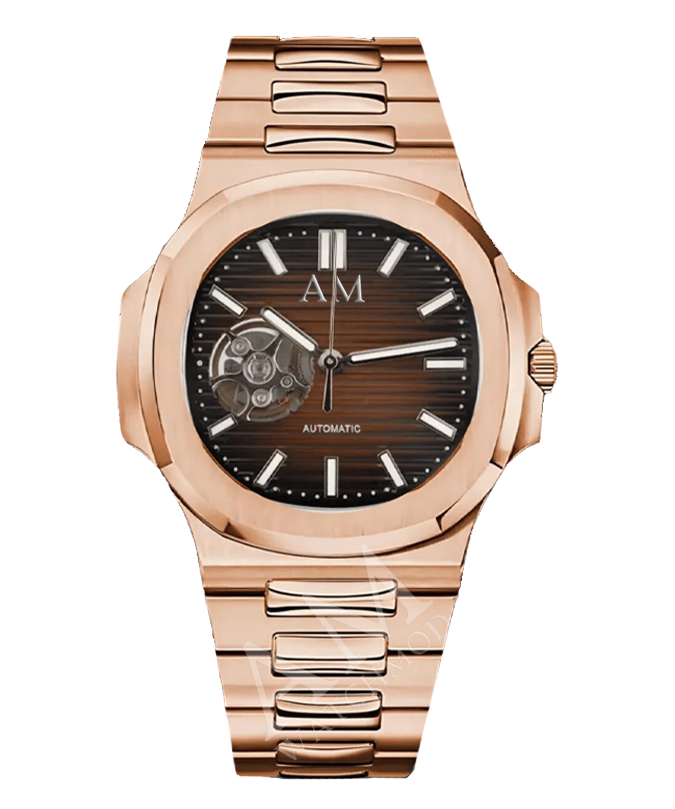 nautilus rose gold open heart nautilus mod seiko mod skeleton watchmod am